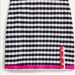 NWOT grossgrain trimmed gingham skirt